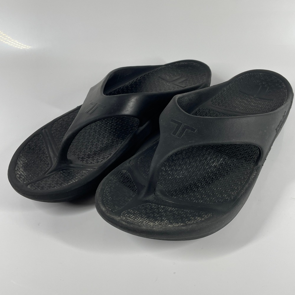 12-13 Telic Terox Black Flip Flop Slides Sandals Orthotic Recovery Shoes Mens 3X